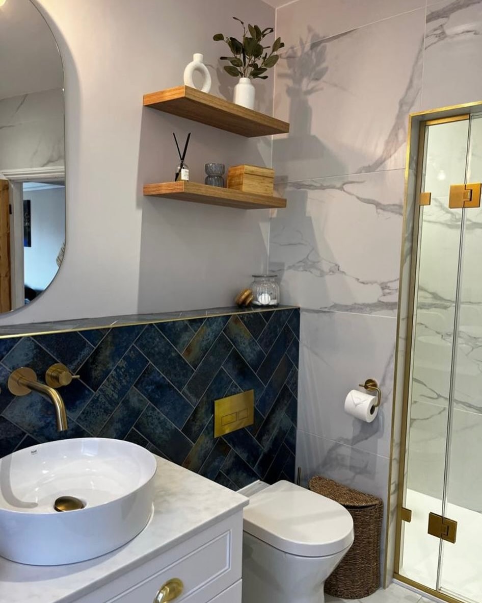 Bathroom makeover with efficient layout