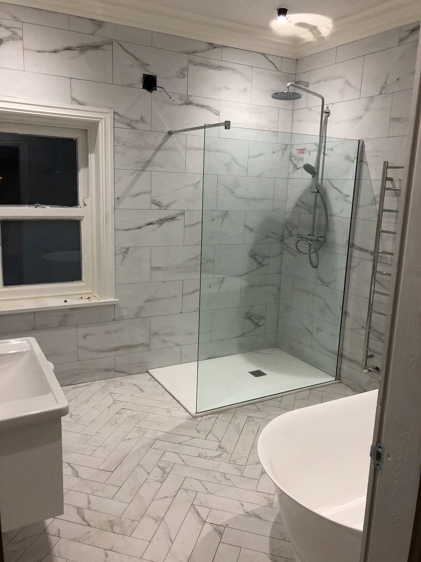 Bathroom floor tiling with high-quality grout in Stannington