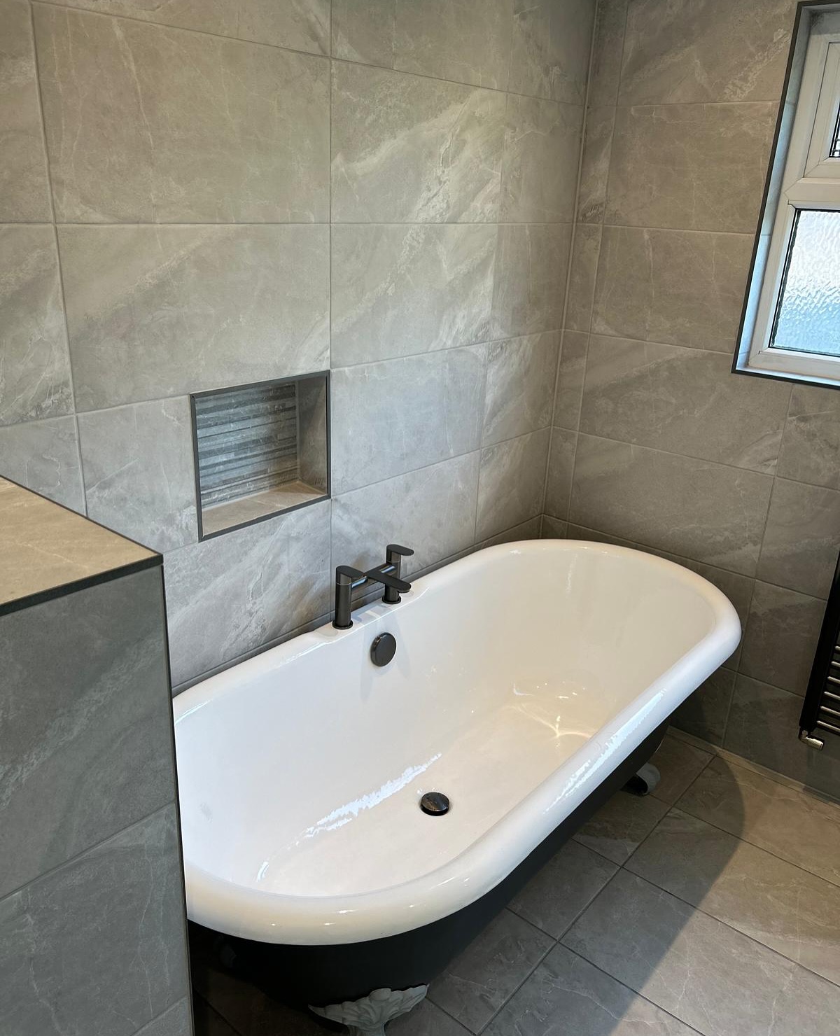 Custom bathroom design with bath in Sheffield